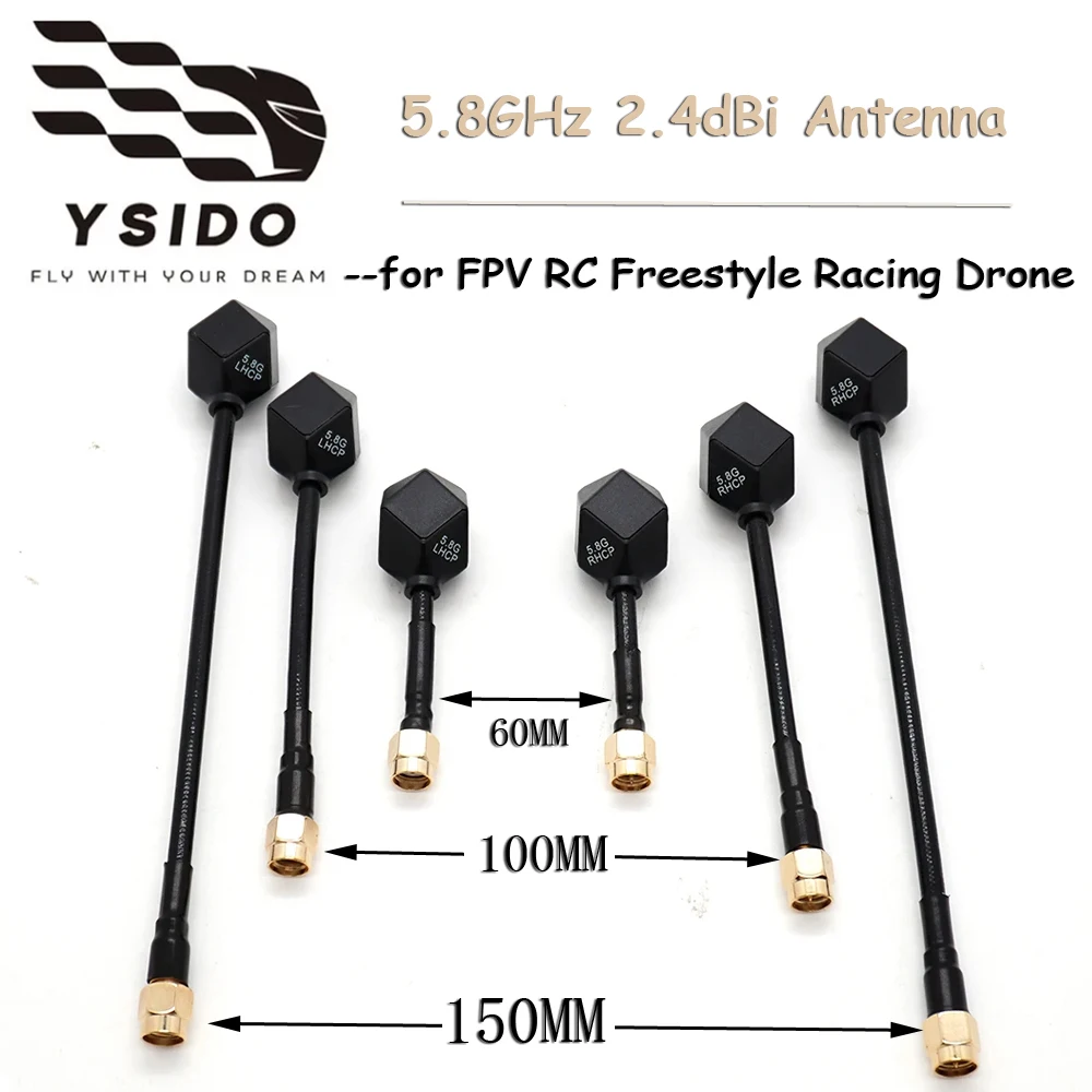 FPV-antenni 5.8GHz 60-150mm LHCP/RHCP RP-SMA/SMA droneille
