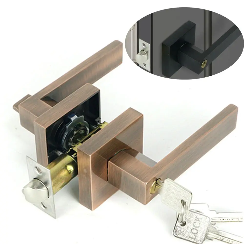 

with Lock Door Handle Lock Internal Door Bathroom Bedroom Door Door Lever Lock Aluminum Alloy Cylinder/Latch