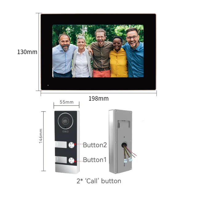 2/3/4 Multifamily TUYA WiFi Video Doorphone Building Intercom Kits 7/10 Inch Screen Monitor Door Bell APP Card Unlock Apartment 6