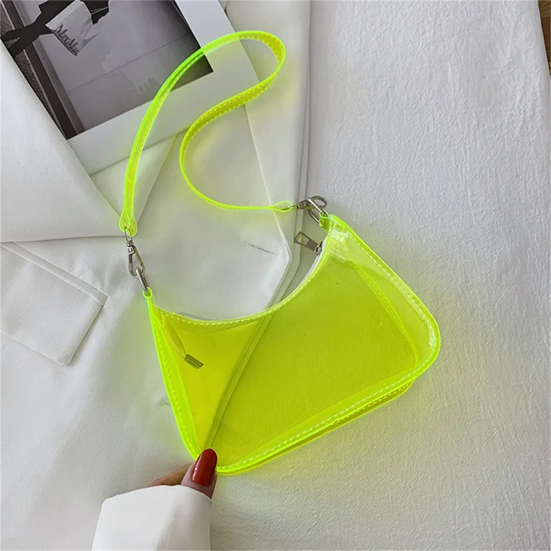 Clear Jelly Shoulder Bag For Women, Y2K Small Zipper Underarm Purses & Fashion Handbag 8