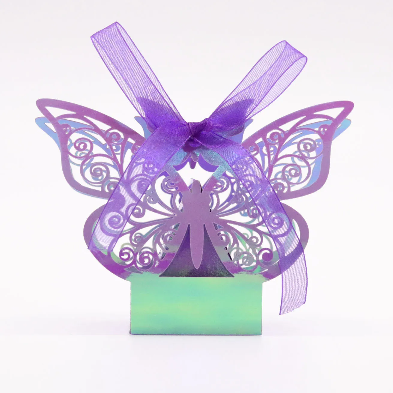 50pcs Laser Cut Candy Favor Boxes with Ribbons, Wedding Gift Cartons for Chocolate Cook... - SKU LCLB0908 - UGI Packaging