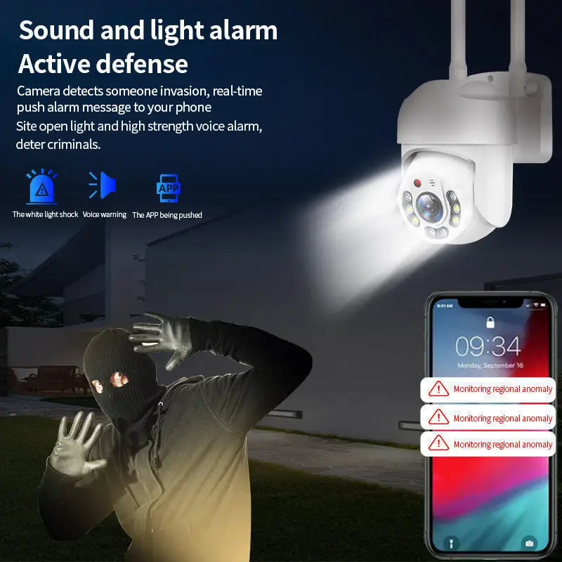 2MP 1080P Ycc365 Plus APP Full Color Wireless PTZ IP Dome Camera AI Humanoid Detection Home Security CCTV Baby Monitor 4