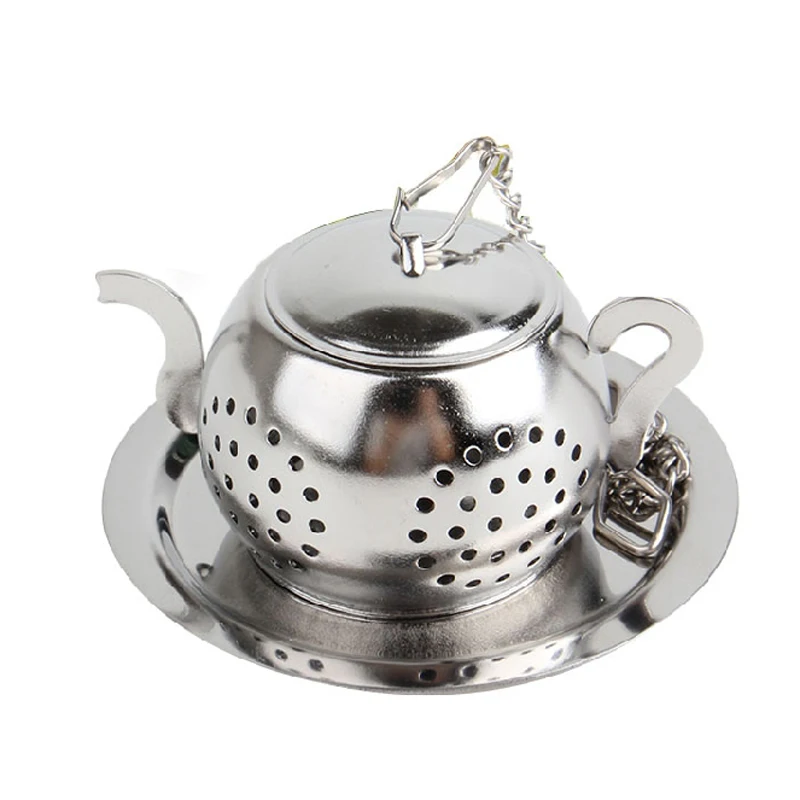 Cute Mini Tea Infuser Stainless Steel Tea Strainer Filter Reusable Teapot Shape Ball Loose Leaf Bag Teapot Accessories