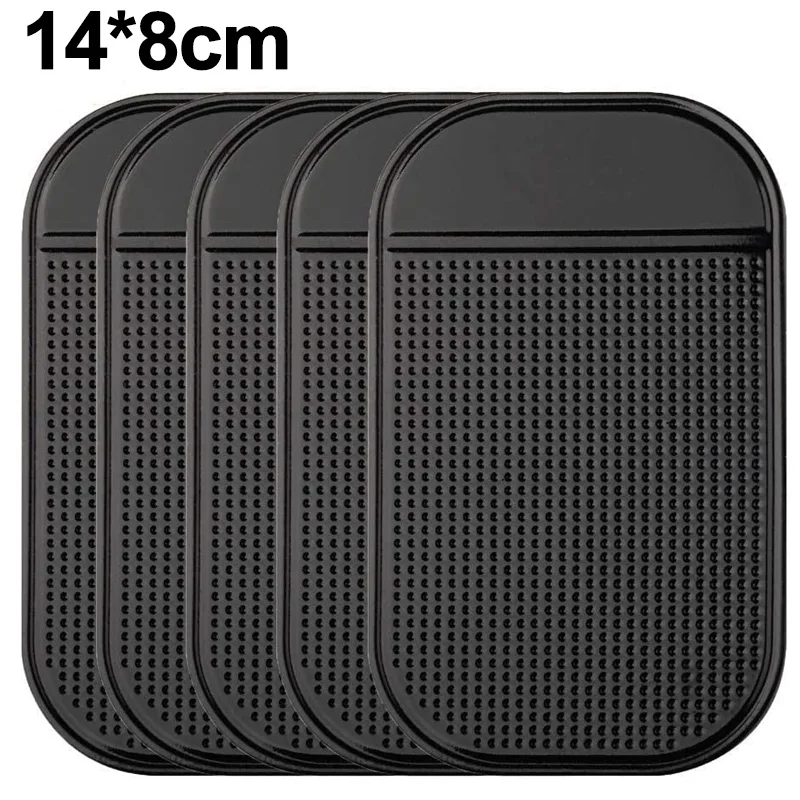 JIMISHA Tapis Antidérapant Sur Tableau De Bord 160x130mm (Lot De 4), Anti- Glisse En Silicone Mat Collant Support Voiture Pour Téléphone Lunettes Clé Pièces De Monnaie