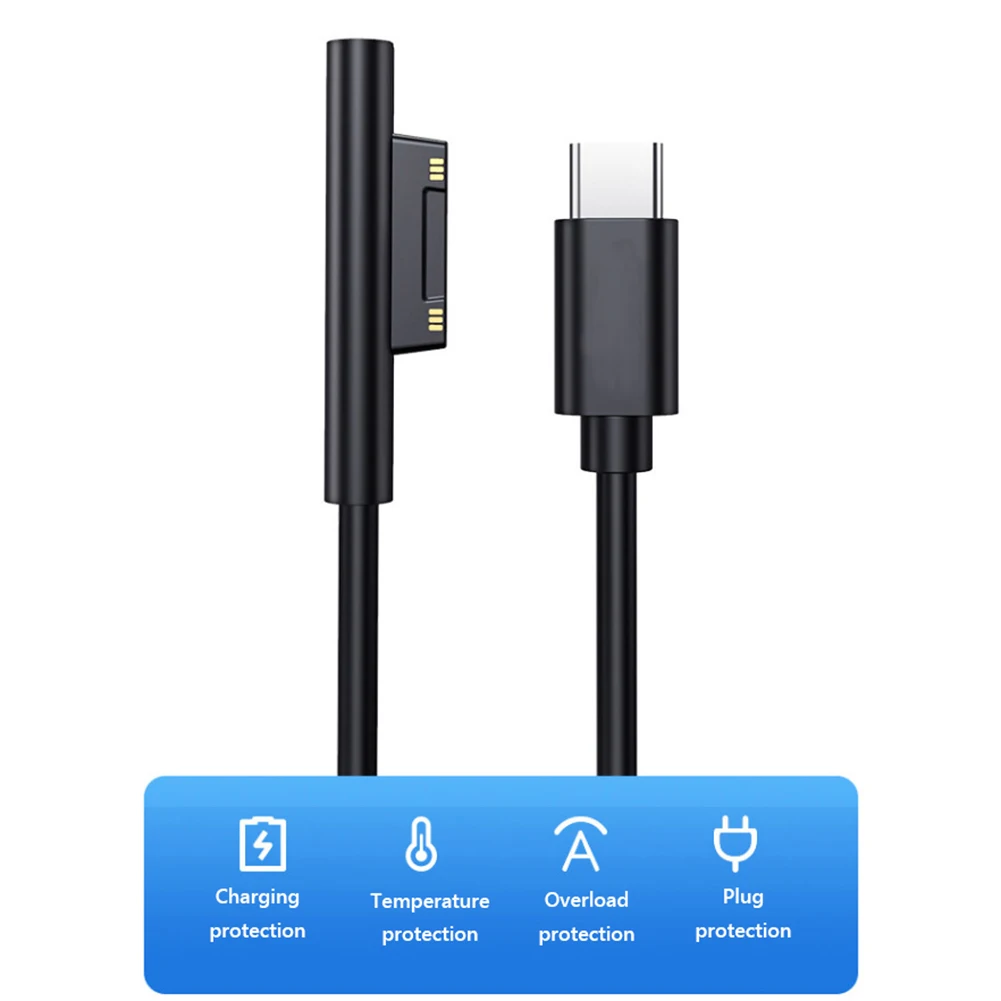 USB Type C Power Supply PD Fast Charger Adapter 1.5m USB C Fast Charging Cable For Microsoft Surface Pro 7/6/5/4/3 Book/Book 2