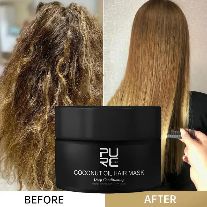 

Coconut Oil Magic Hair Mask Keratin Repairing Damaged Frizzy Hair Treatment Soft Smooth Straightening Hairs Scalp Care Products