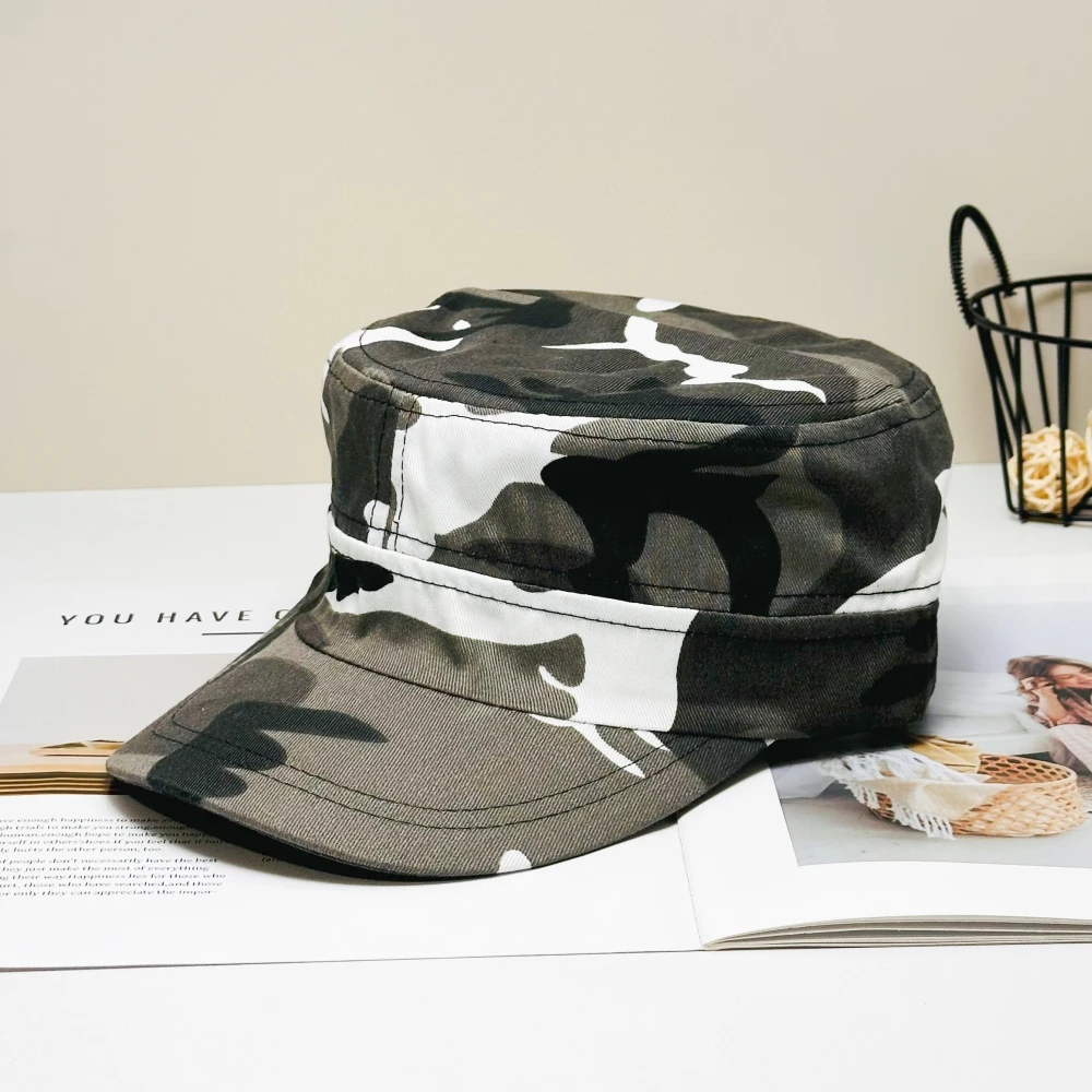 Casquettes camouflage printemps-été - Modèles plats unisexe pour pêche décontractée et camping