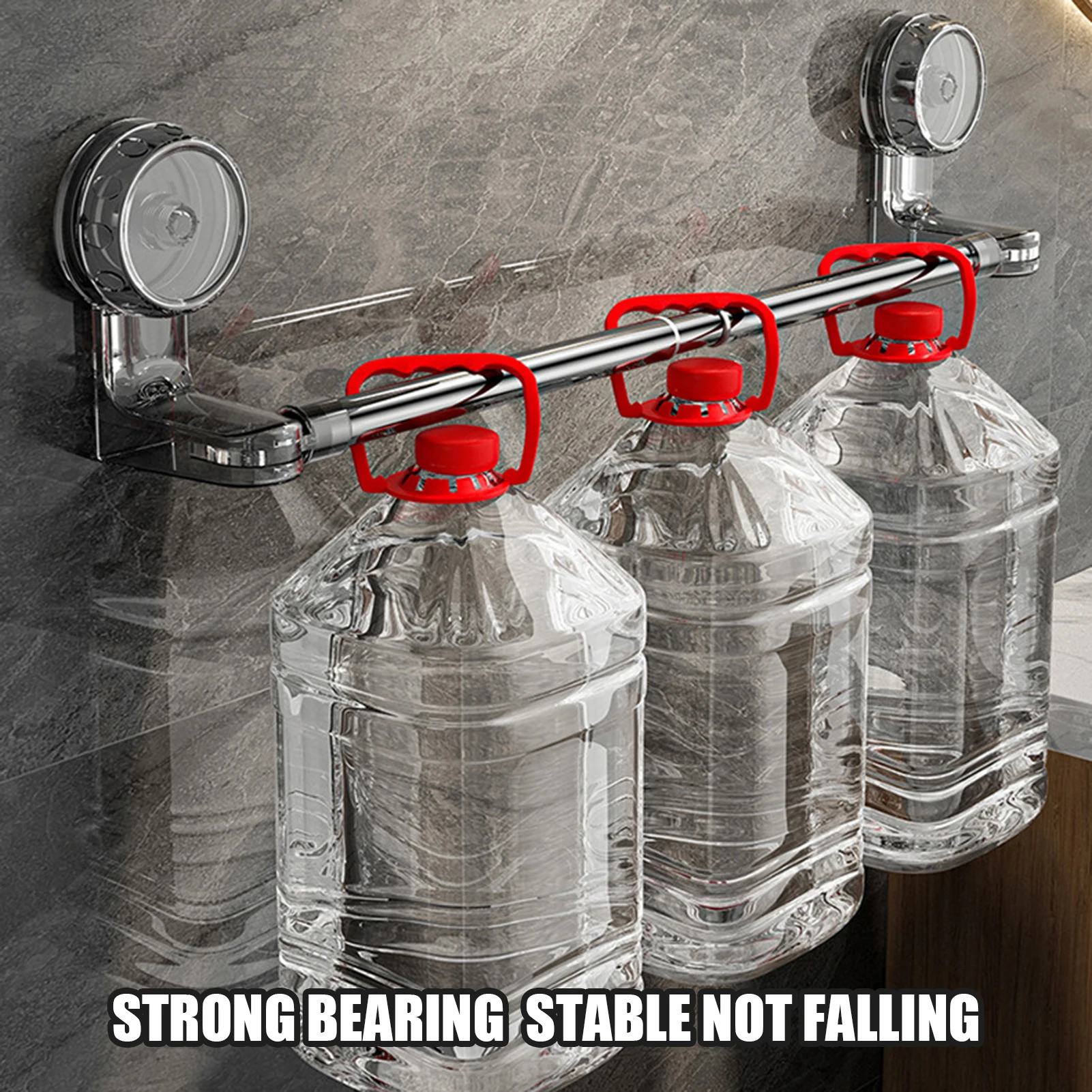 Extendable Suction Cup Towel Bar No-Drilling Adjustable Vacuum Suction Cup Towel Bar for Shower and Bathroom