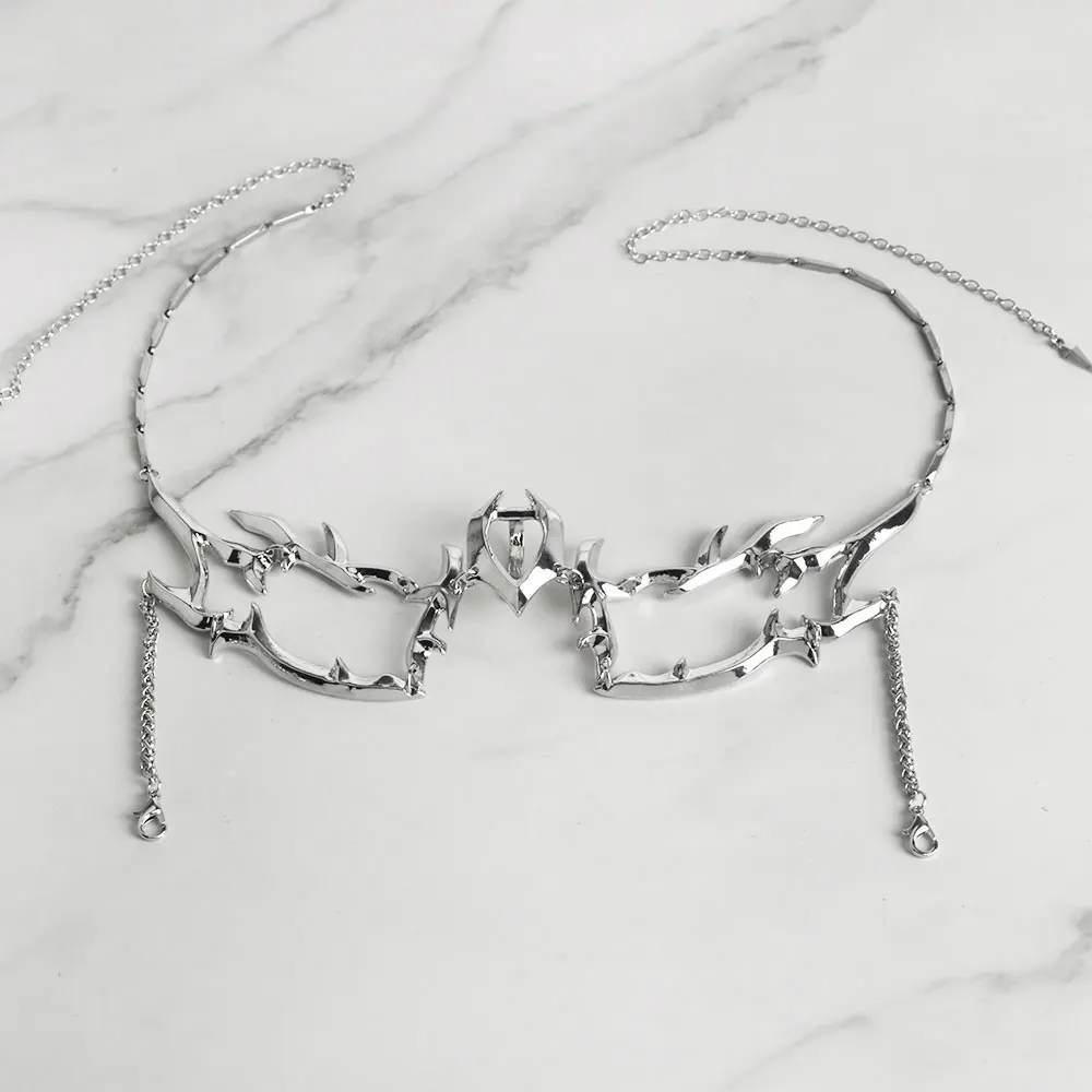 Creative Alien Decent Jaw Lips Ring Mechanical Mask Cosplay Punk Style Metal Chain Wearing Jewelry Masquerade Party Accessories