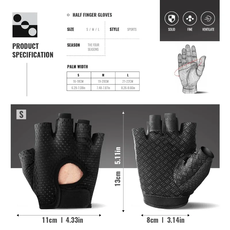 Gym Fitness Gloves For Women, Breathable Half Finger Anti-Slip Gloves For Bicycle Cycling Weight Lifting Yoga 3