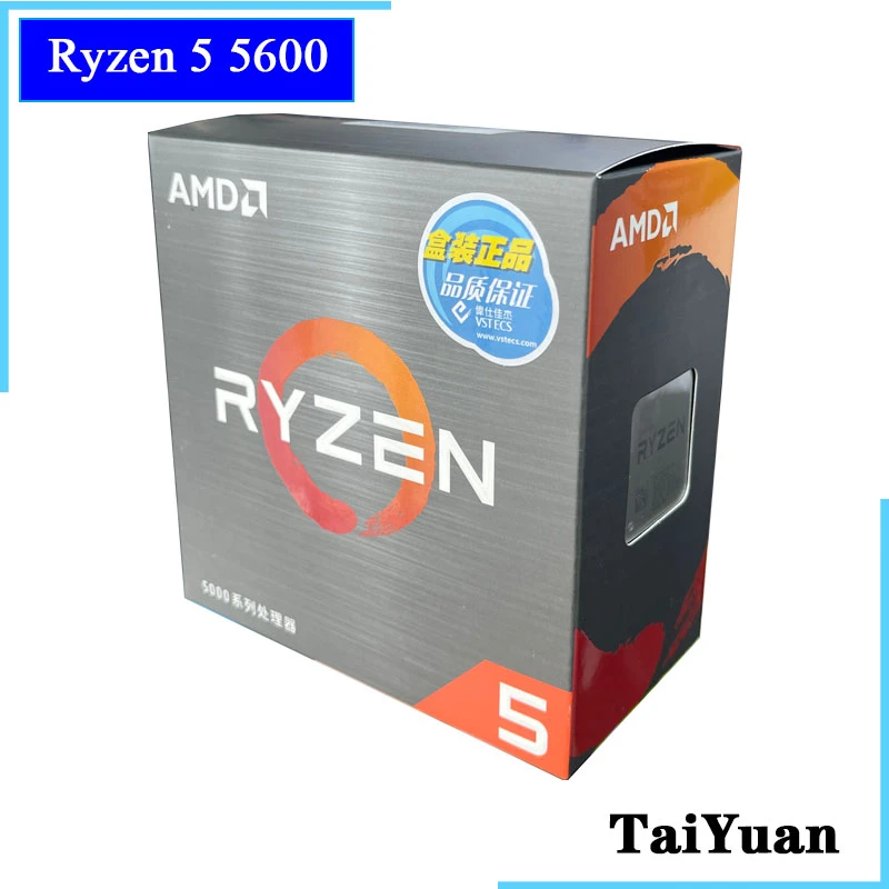 gaming processor AMD Ryzen 5 5600 R5 5600 3.5 GHz 6-Core 12-Thread CPU Processor 7NM L3=32M 100-000000927 Socket AM4 Sealed and come with the fan cpus