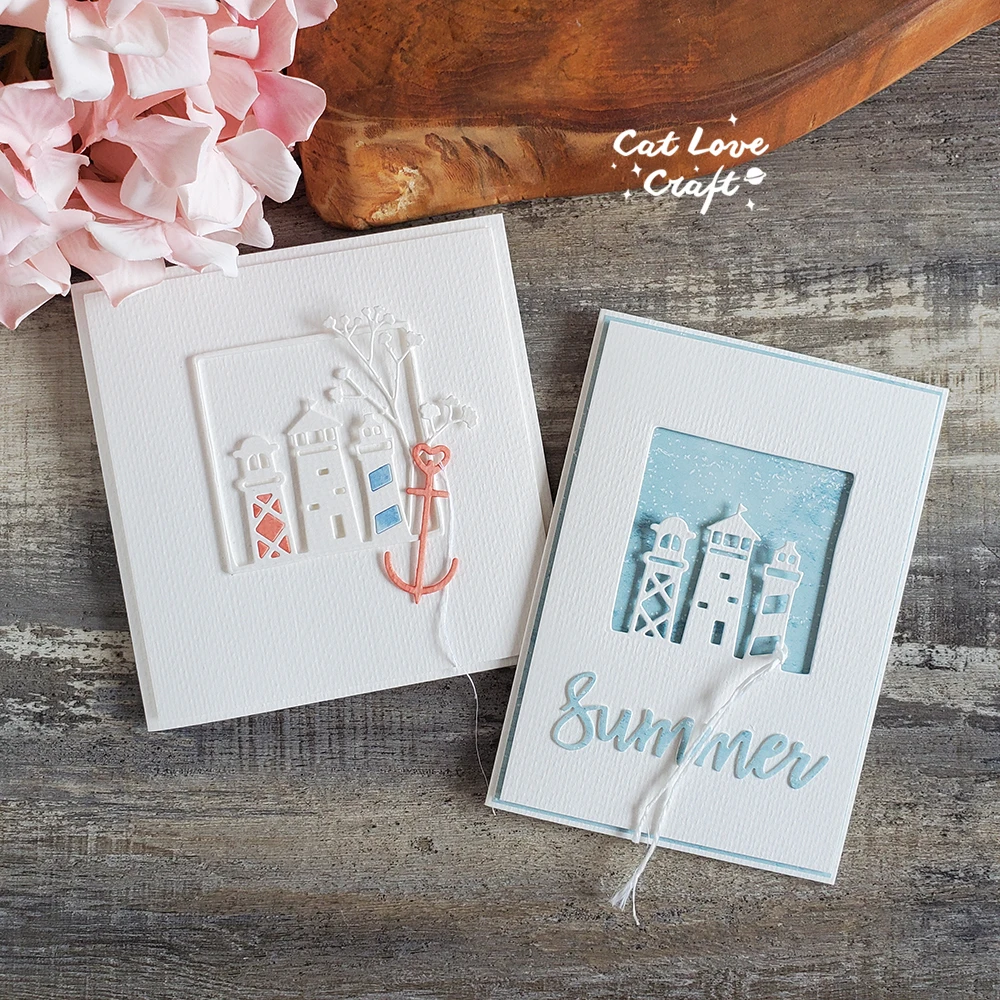Catlove 등대 사각형 프레임 금속 절단 다이 스크랩북 스텐실 다이 컷 카드 만들기 DIY 공예 엠보싱 2023 년 새로운