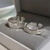 1pair Y2K Star Couple Rings Unisex Punk Sliver Zircon Star Open Ring Women Men Wide Retro Figner Rings Lovers Gifts Jewelry 1