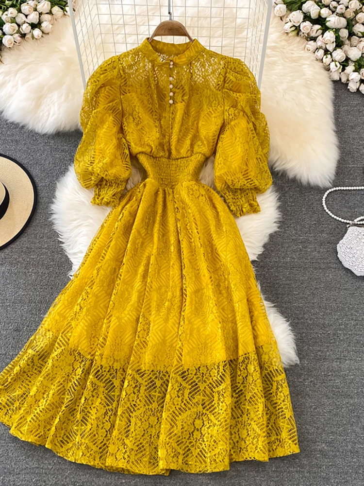 Women New Vintage Runway Dress | Lace Dresses Women Vintage