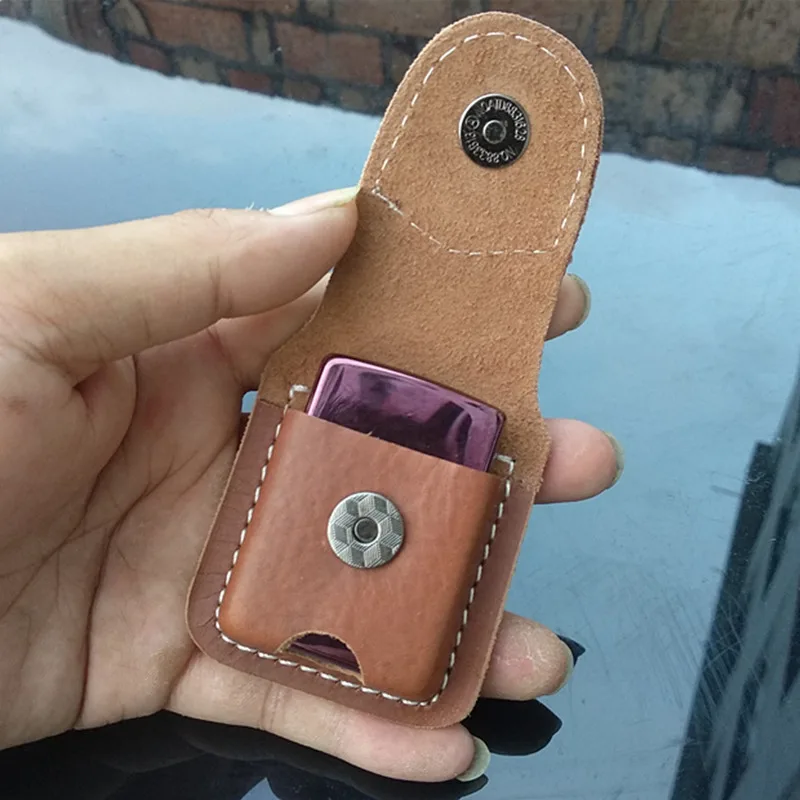 Porta Accendino In Pelle PU - Custodia Con Passante Per Cintura E