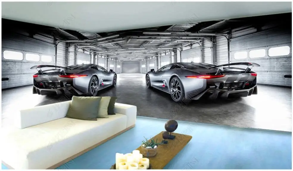 

custom mural 3d photo wallpaper Industrial style silver grey supercar background home decor wallpaper for walls 3d living room