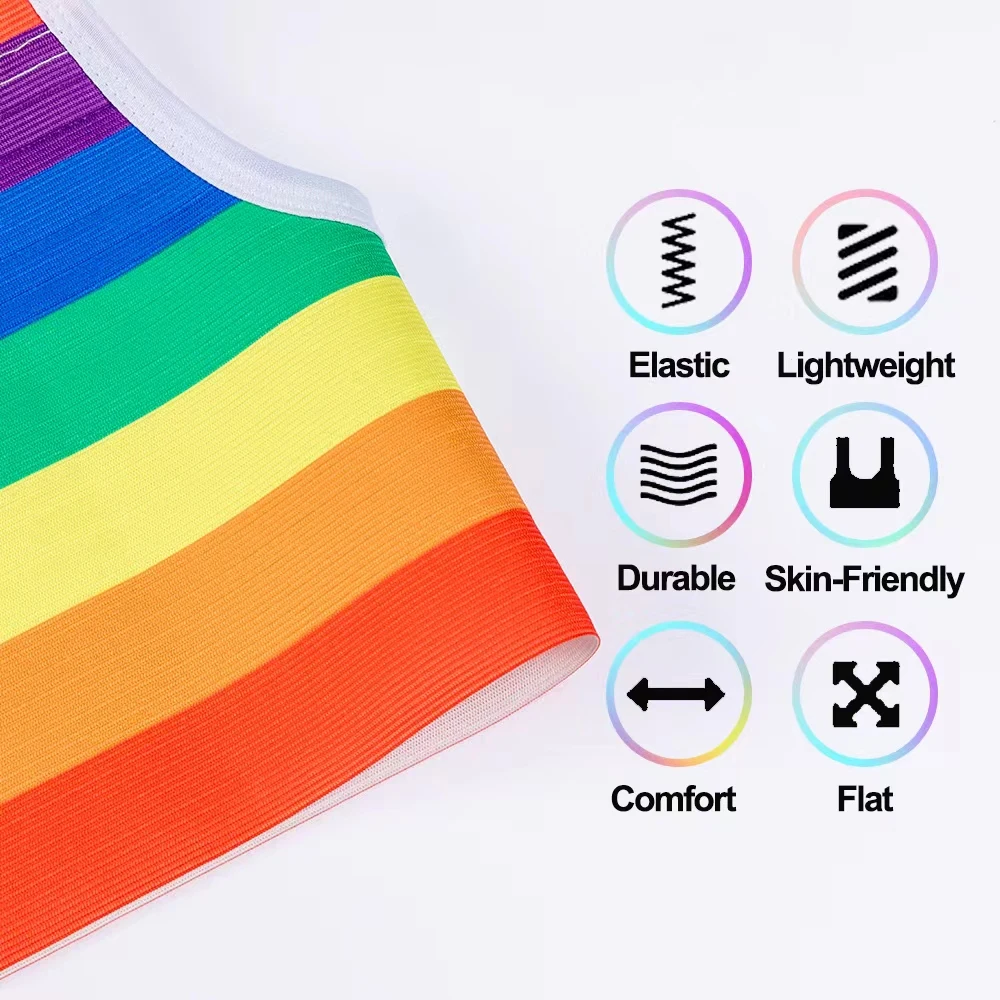 Rainbow Color Bandage Chest Binder Super Tight Breast Binder Whole Bandage Chest Supporter For Big Boobs