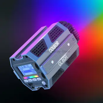 COLBOR-CL60R,CL60 RGB 비디오 라이트, 풀 컬러, 2700K-6500K 앱 제어, Bowens 마운트 사진 COB 조명