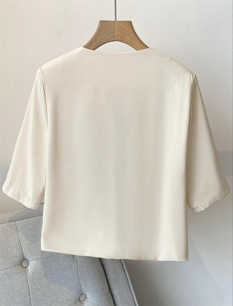 우아한 여성용 싱글 브레스트 스몰 코트, 빈티지 세트 재킷, 캐주얼 반팔 상의, 사무복 패션, 용수철 여름 신상