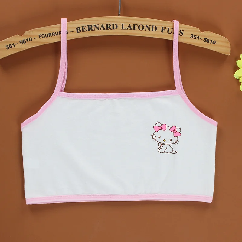 

Детский топ-труба, подтяжки, однослойный летний мультяшный маленький жилет, нижнее белье, бюстгальтер с закрытой грудью для девочек