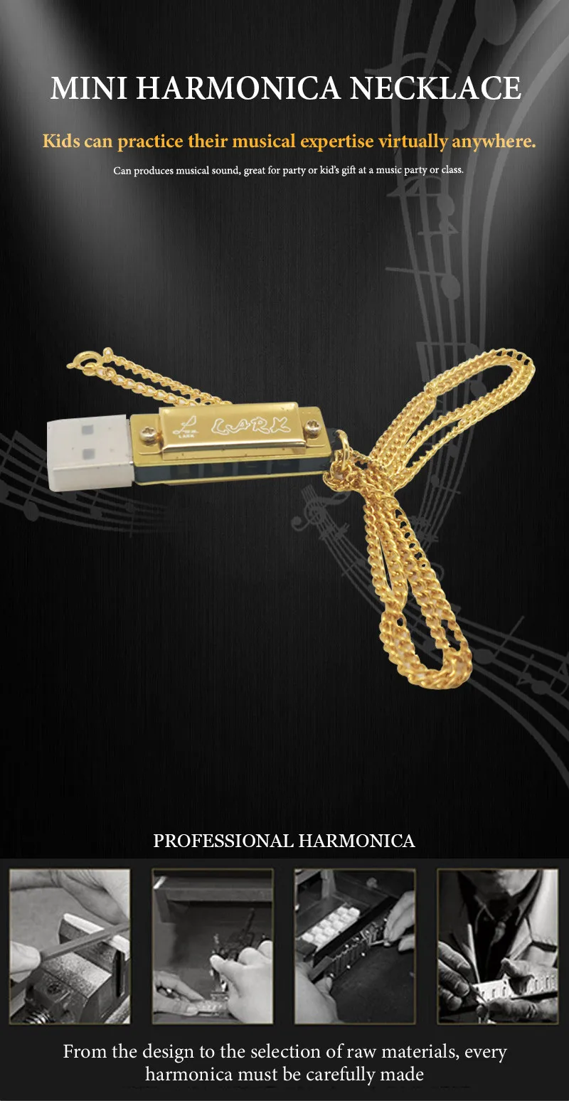 Description Picture 2 of itemEASTTOP DF4U Keychain Harmonica Mini Harmonica Necklace Beautiful Designed