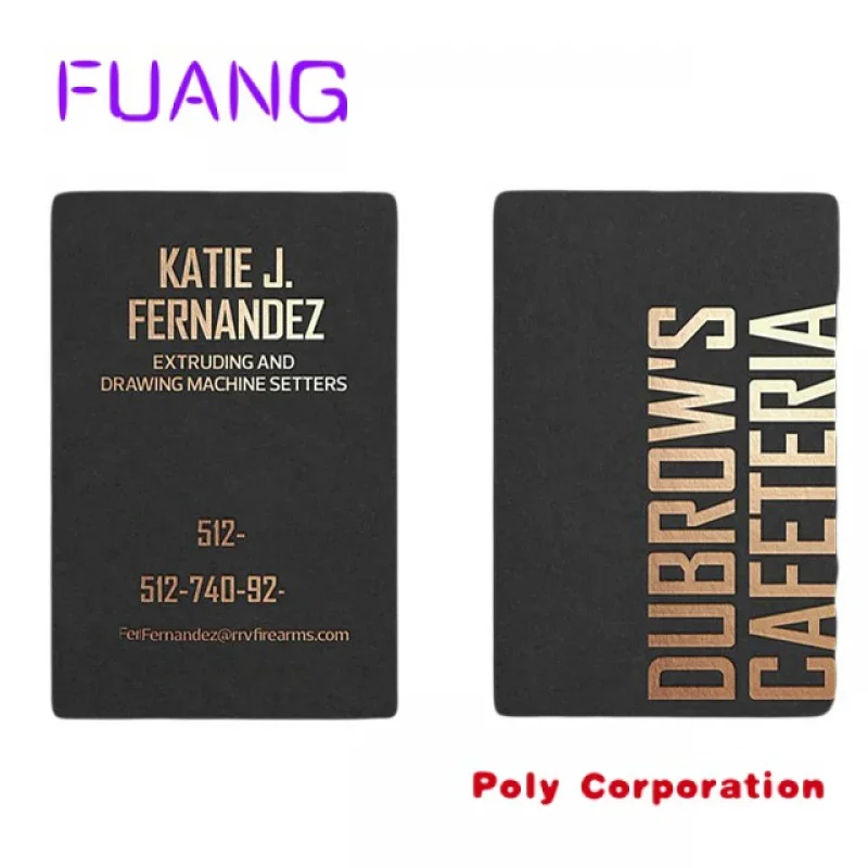 

Custom custom metal gold foil Black Matt business card with logo