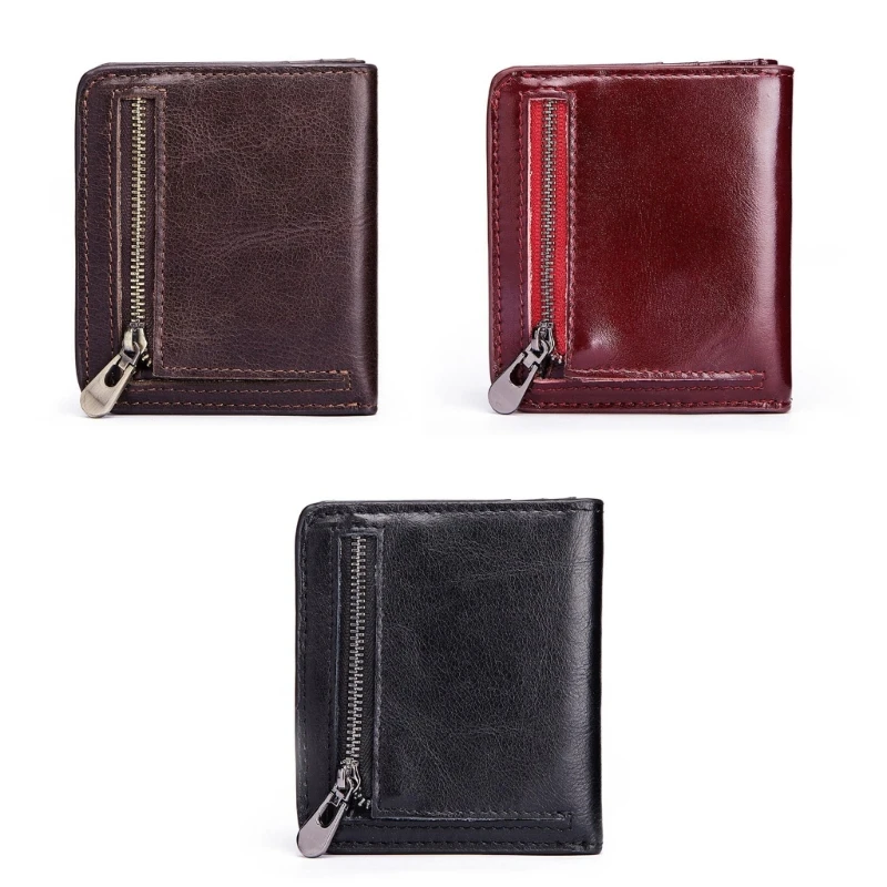 

Leather Credit Cards Wallet Bifold Card Holder Business Gift Change Pocket for Men Coin Purse Money Bag