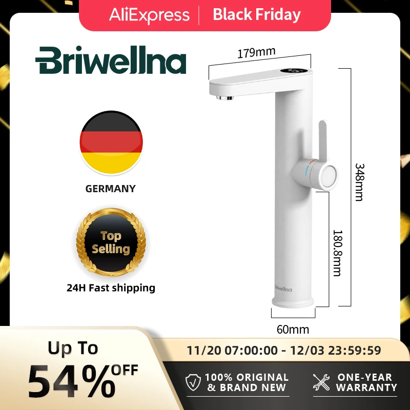 Briwellna ก๊อกน้ําร้อนทันที 220V เครื่องทําน้ําอุ่น Tankless สําหรับอ่างล้างจานความร้อน TAP สําหรับห้องน้ําก๊อกน้ําไฟฟ้า 1