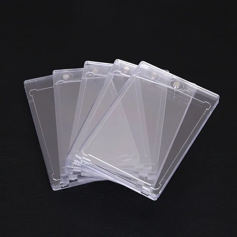 35-180pt Transparent Card Storage Acrylic Magnetic Storage Box Collection Sleeves Trading Cards Sleeves Card Holders