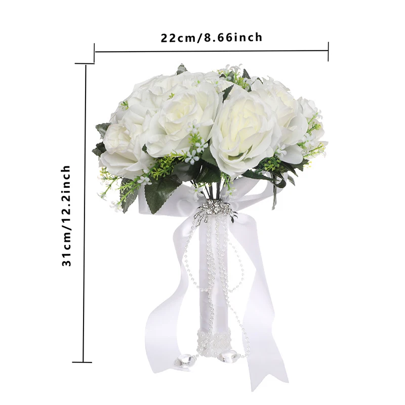 Wedding Romantic Bouquet Love Crystal pendant Hand Bouquet Bride for Wedding Decoration Valentine's Day Confession Party Church