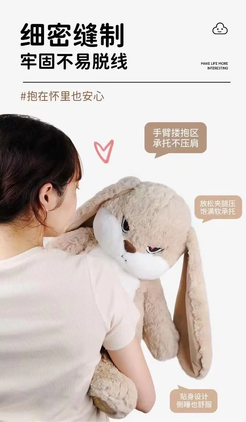 42CM Angry Rabbit Large Size Long Ear Plush Toy Cute Animal