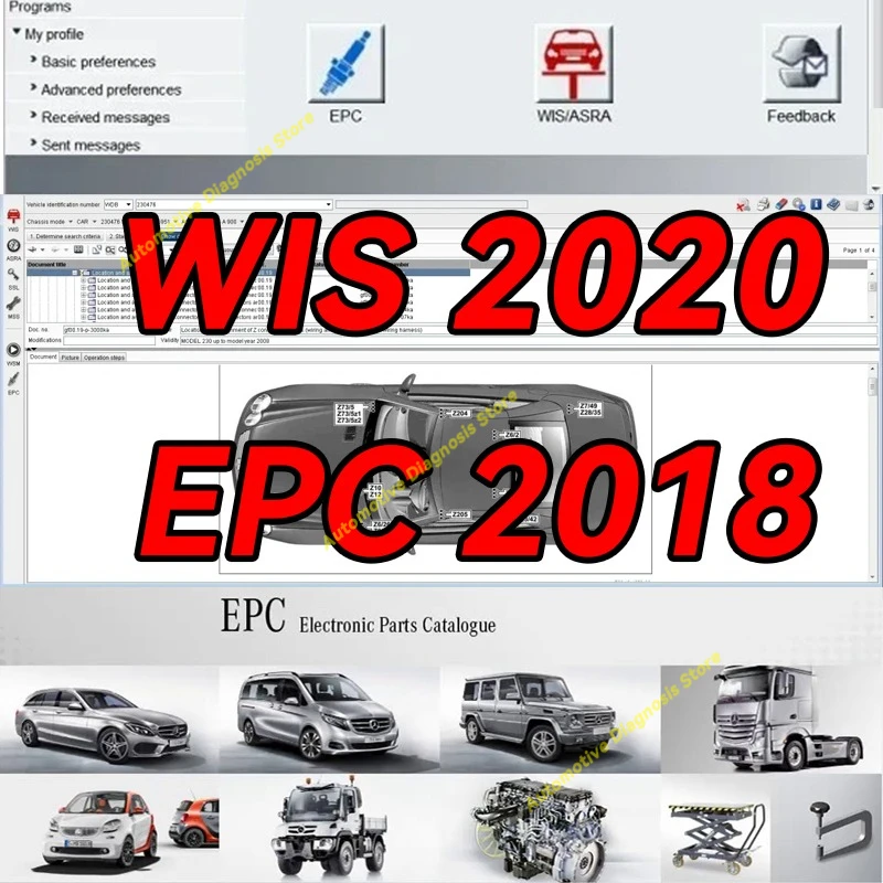2020.10 For Mercedes-Benzs WIS/ASRA EPC Workshop Service Repair Manual and Parts Catalog Software Remote Install and Activation