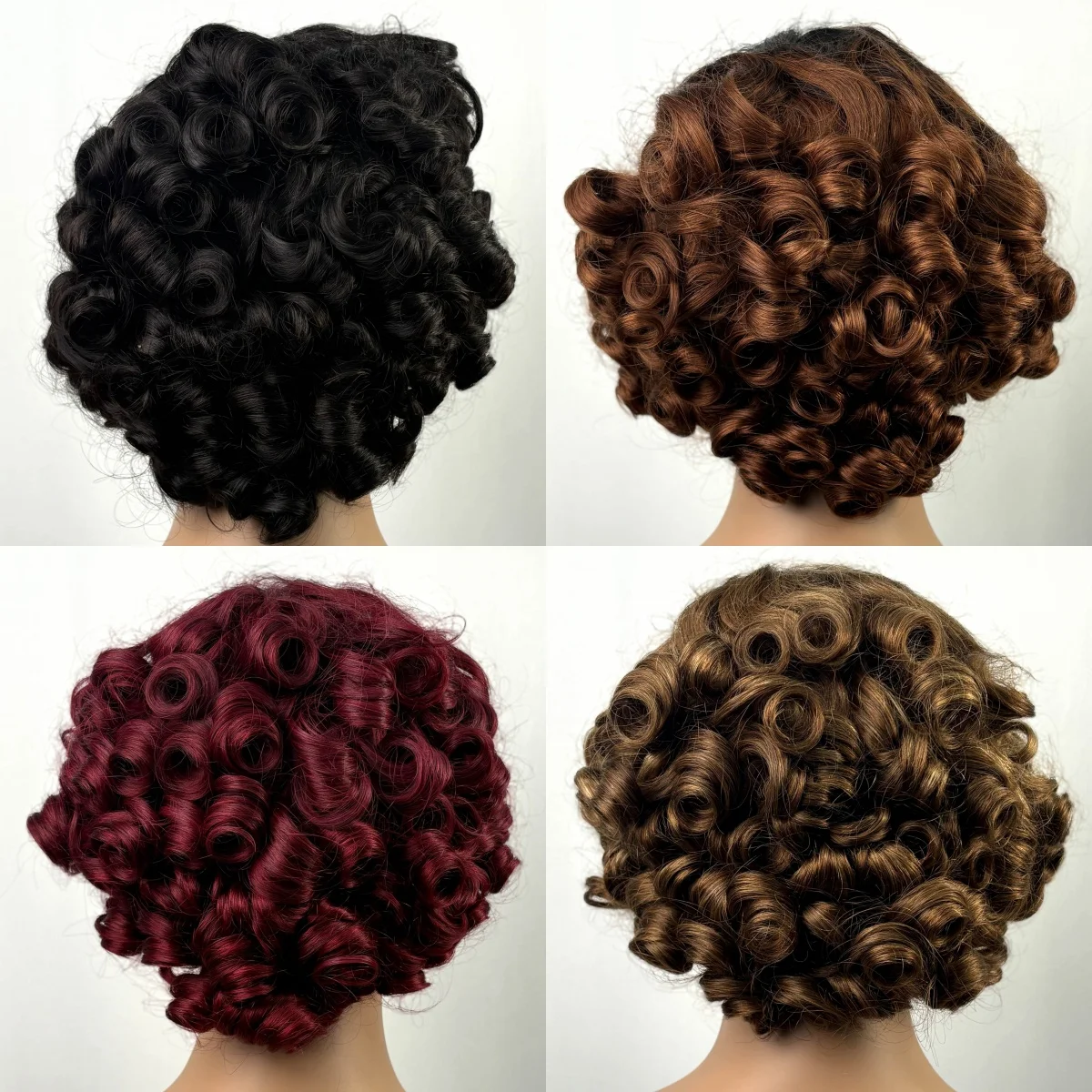 Short Side Part Loose Fumi Bob Wig Human Hair Wigs 250% 4x4 Transparent Lace Closure Colored Bouncy Curly Bob Wigs for Women 4