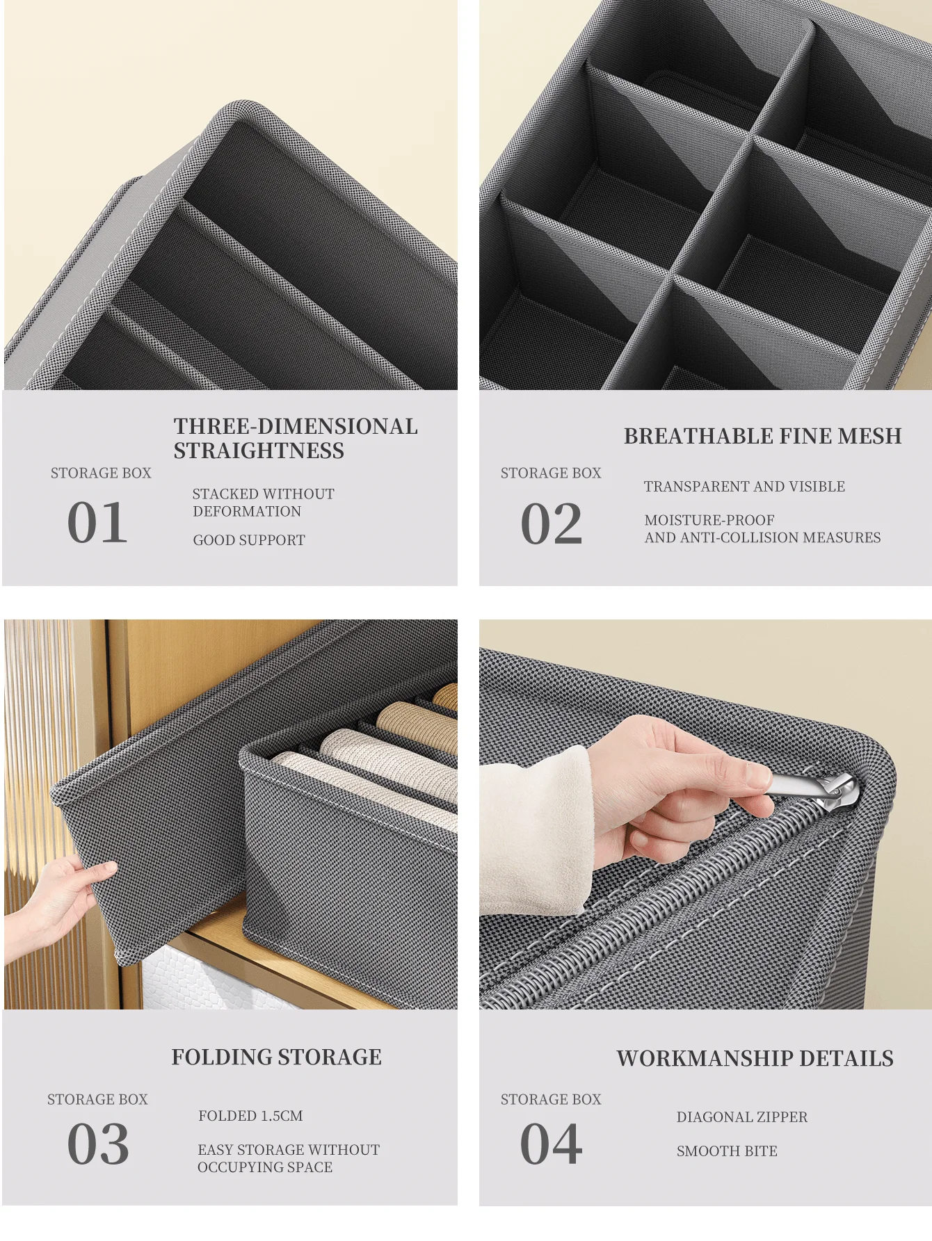 1PC Socks underwear organizer bag Foldable clothes organizer bag Clothes tie organizer box Drawer closet organizer box 5