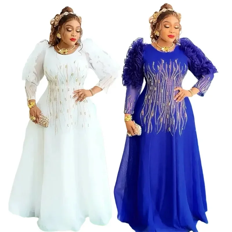 Women Plus Size African Dresses Africa Clothes Dashiki Ankara Turkey Outfits Gown Long Dress Elegant Muslim Wedding Party