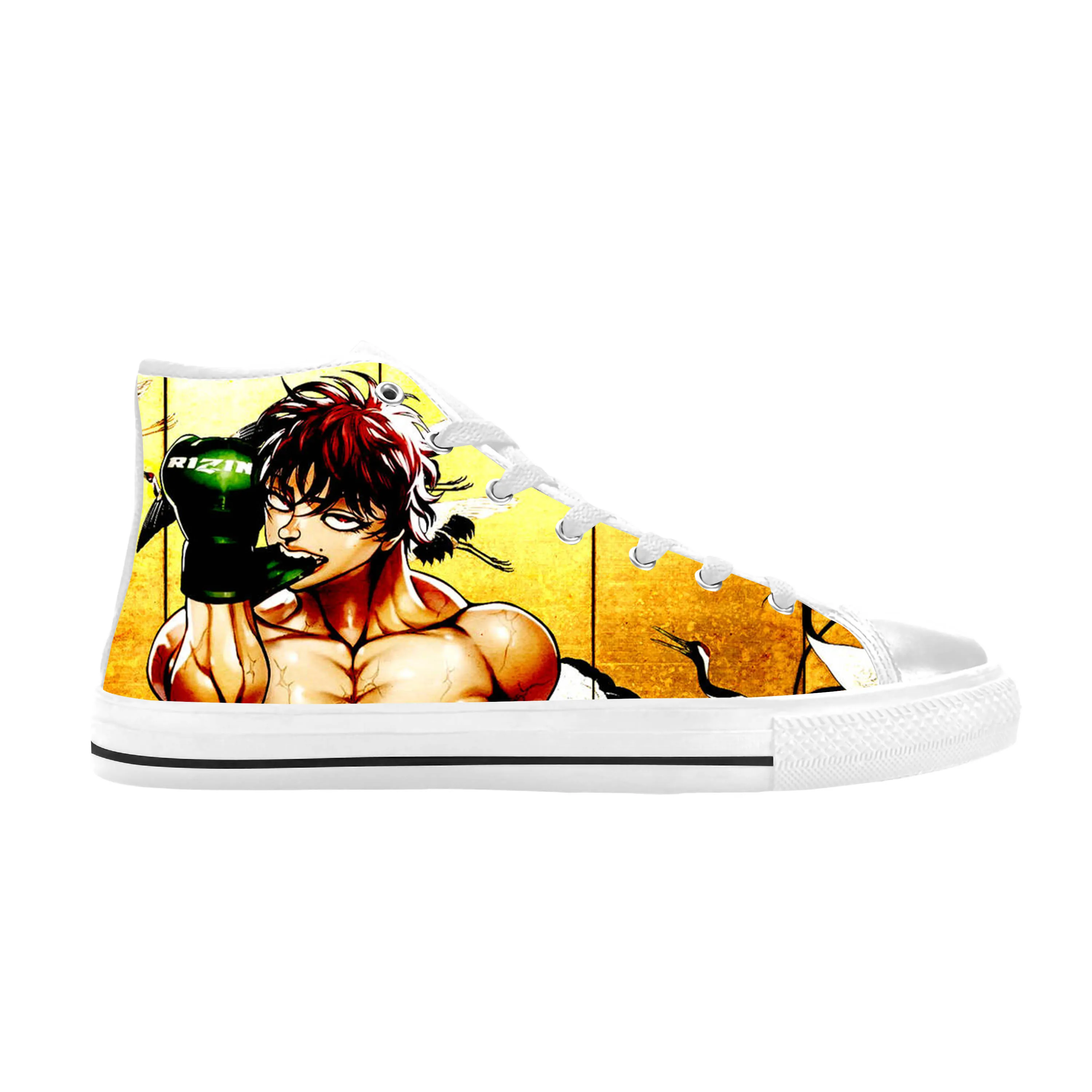 Japanese Anime Manga Baki Hanma Baki The Grappler Casual Cloth Shoes High Top Comfortable Breathable 3D Print Men Women Sneakers