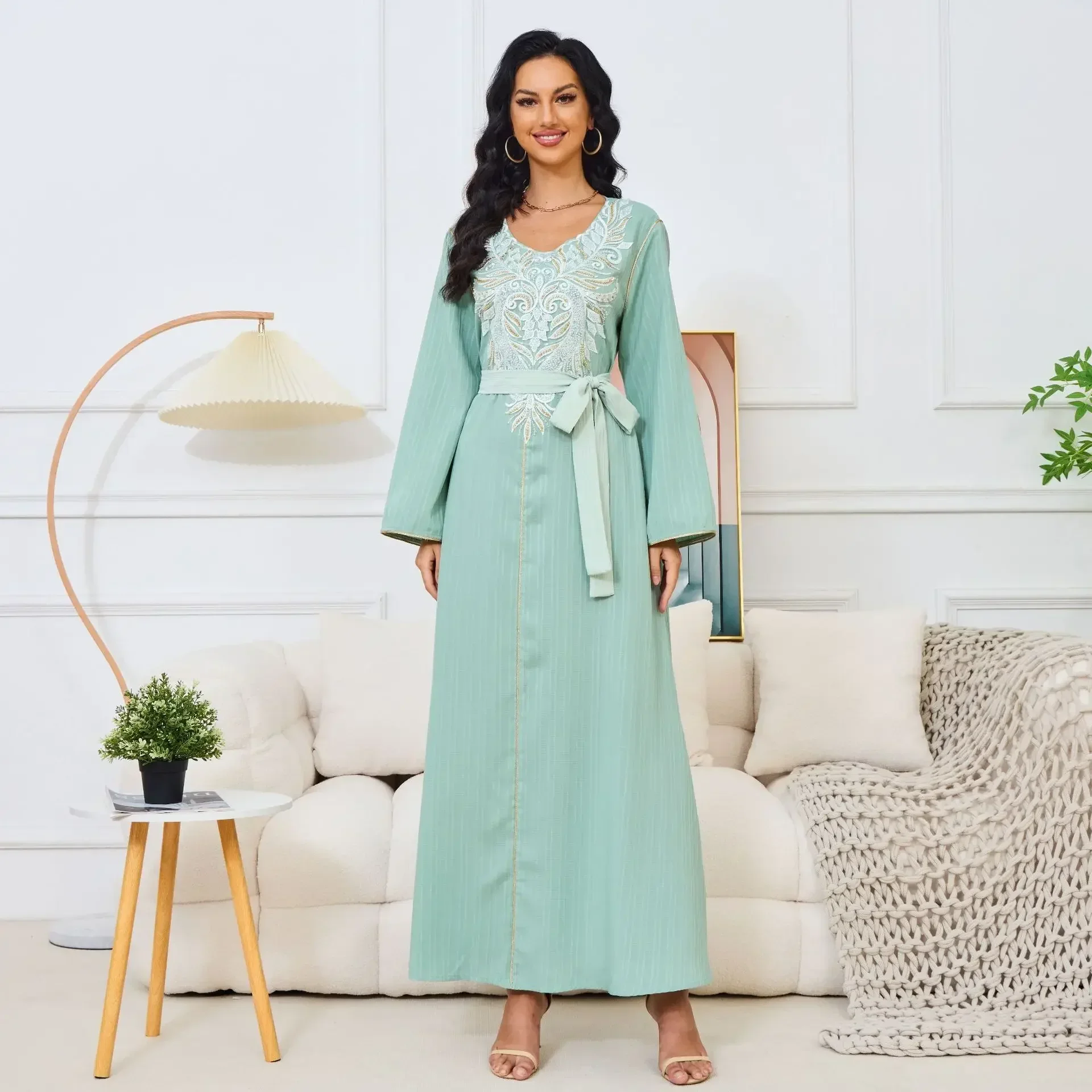 Eid Luxury Abaya Kimono Hijab Muslim Dress for Women Summer  Nail bead Up Open Abaya Dubai Party Turkey Islam Kaftan Robe