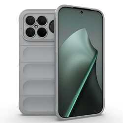 Shockproof Shield Phone Case with Soft TPU Frame & Flannel Lining - Enhanced Protective Cover for Redmi K90Pro Max (Gray)