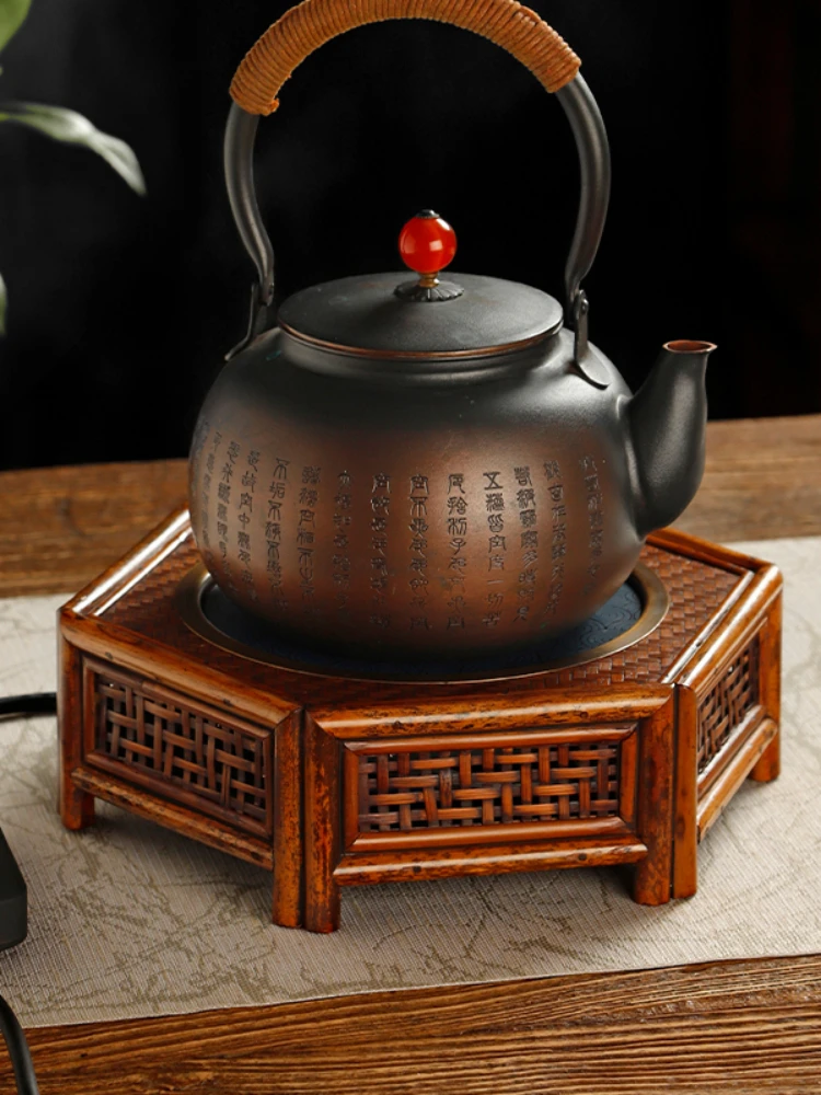 

Retro Black Bamboo Electric Ceramic Stove Household Burning Stove Mei Luzhu Tea Cooker Kung Fu Warm Tea Stove Teapot Boiling