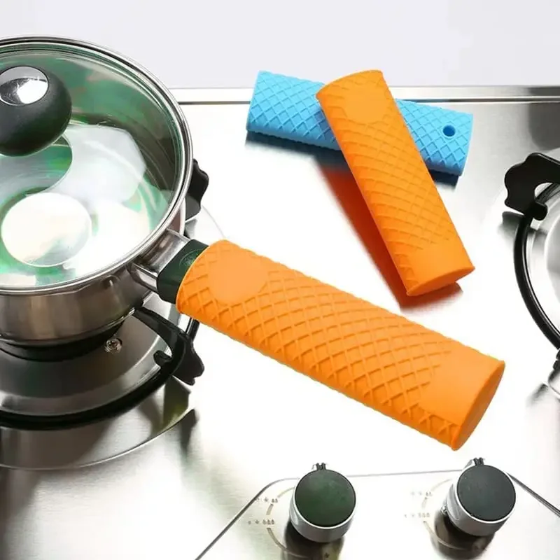 Silicone Hot Handle Holder Potholder Cast Iron Skillets Rubber Pot Handle Sleeve Heat Resistant Frying Pans & Griddles pot handle grip pad
