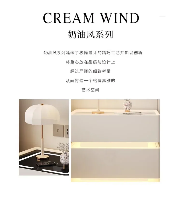Description Picture 3 of itemSolid Wood Intelligent Bedside Table Light USB Charging Password Lock Nightstands for Bedroom Functional Bedside Cabinet Storage