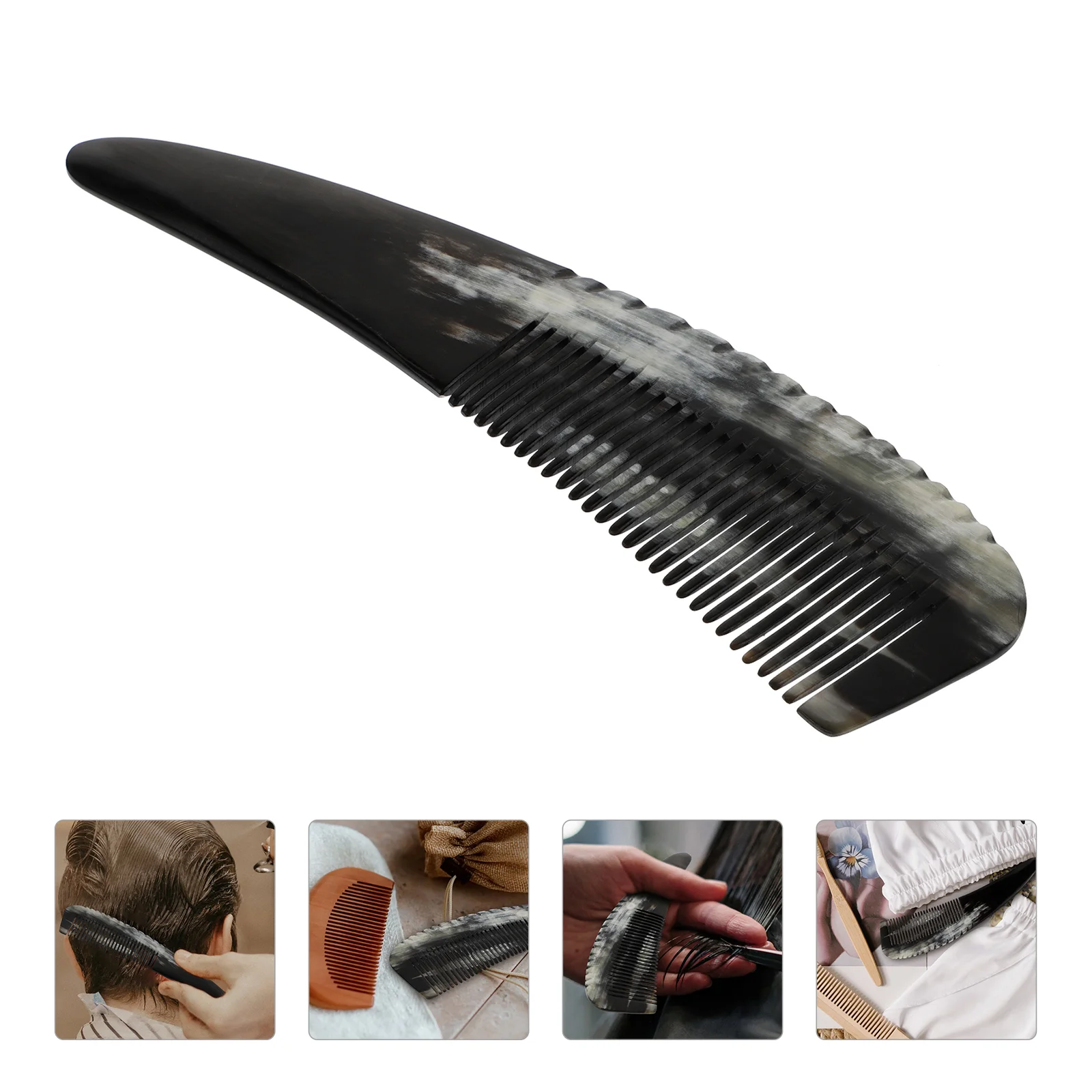 Household Horn Massage Comb Travel Mini Hair Brush Natural Sheep Horns Scraping