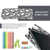 Cool Pencil Case Skeleton  Bag Skulls Print School  Cases Students Square Custom DIY Stationery Organizer 5