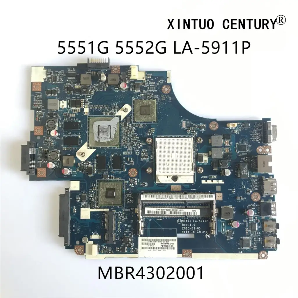 

Материнская плата MBR4302001 для ноутбука Acer Aspire 5551G 5552G, Новая деталь 75 с HD5650M 1 ГБ DDR3 100%, протестированная работа