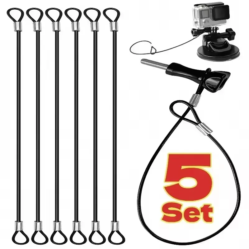 Cordon anti-perte acier inoxydable pour GoPro - Lot de 1/2/3/5