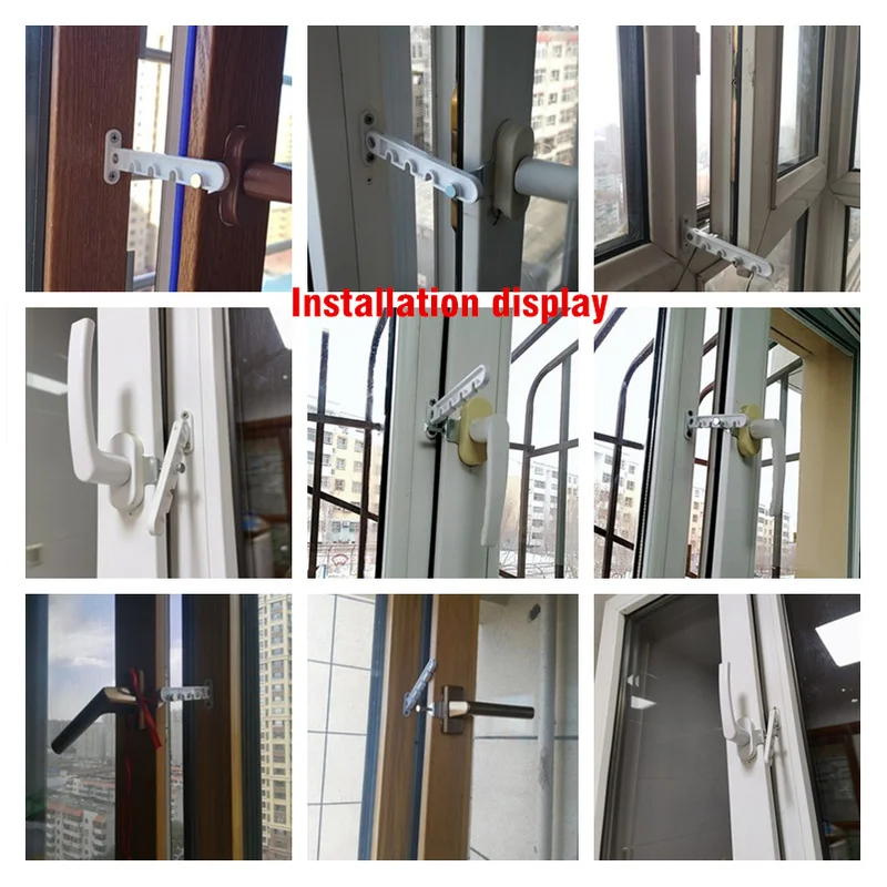 Window Stopper Window Lock 4 Adjustable Angles Wndows Limiter Latch Casement Window Child Safety Strap Wind Brace Position
