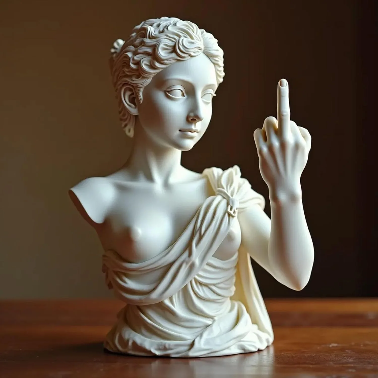 Creative Goddess Middle Finger Statue Ornament Desktop Home Crafting Decoration - Picture 16 of 18
