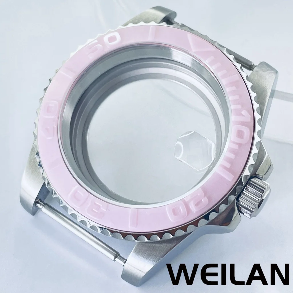 Silver Watch Case with Ceramic Bezel and Sapphire Crystal