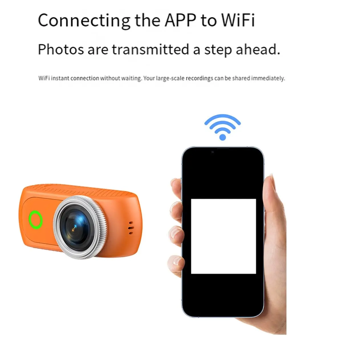 N05R 컴팩트 파노라마 액션 카메라 (자석식 넥 스트랩, 흔들림 방지, WiFi, 썸 액션 카메라, 아웃도어 스포츠 카메라)