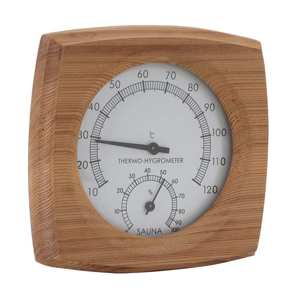 0%- Thermometer Hygrometer Sauna Room Hygrometer High Temperature Resistance Cedar Wood 2-in-1 10°C - 120°C for Sauna Room 4